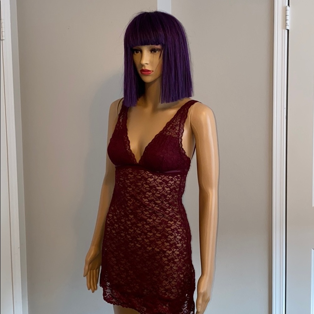 Burgundy Lace Chemise